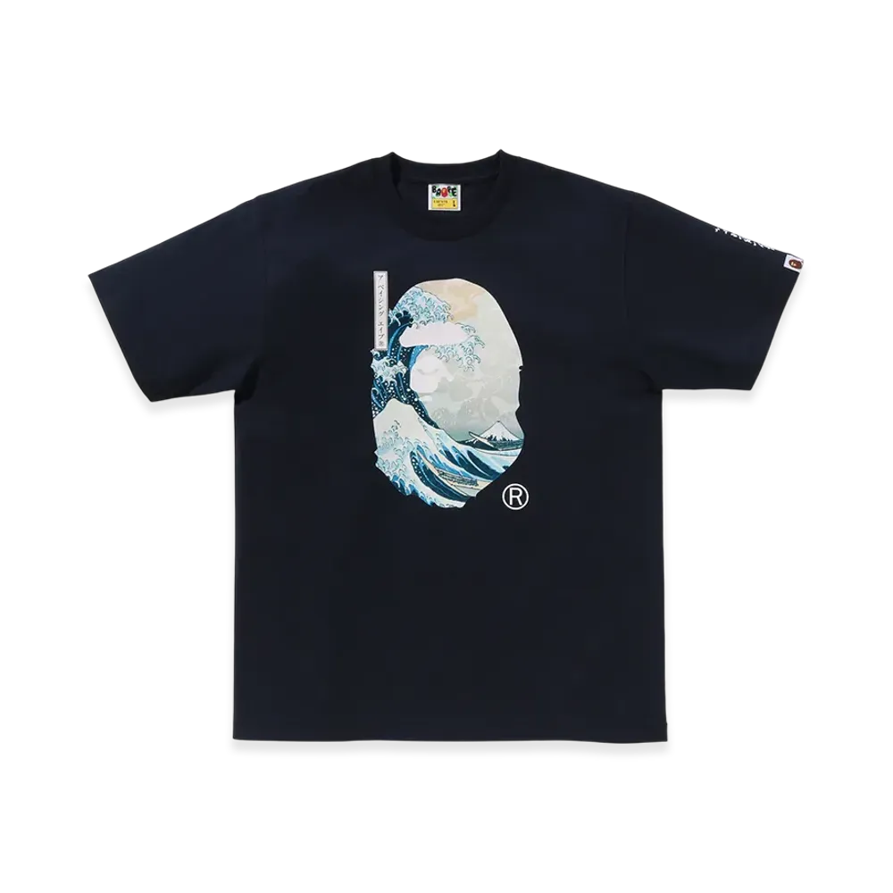 A BATHING APE x UKIYO-E Ape Head Tee #1 "Navy"