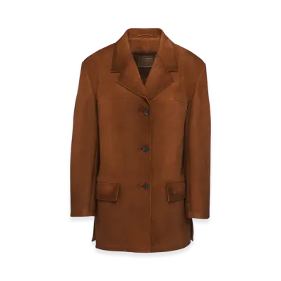 PRADA Women's Suede Jacket "Oak"