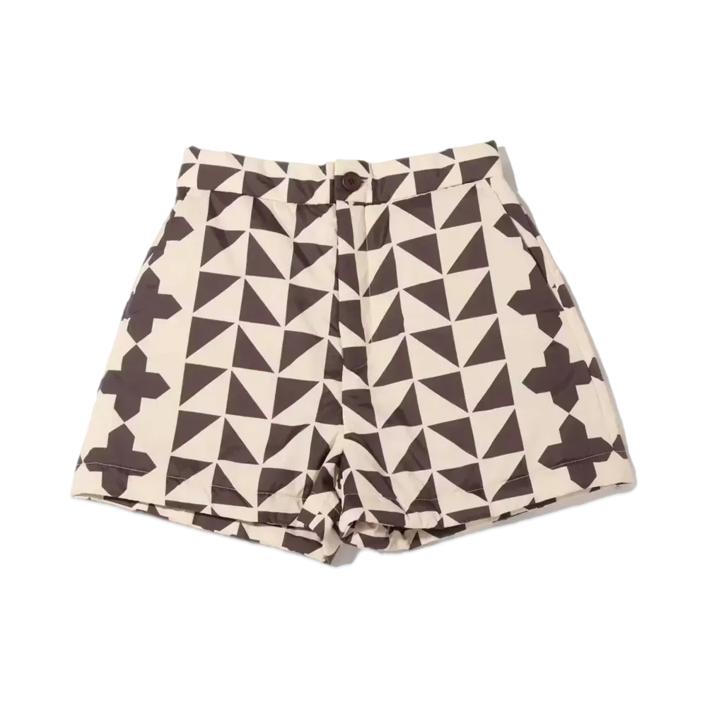 atmos pink Nakawata Quilt Gala Shorts "Beige/Brown"