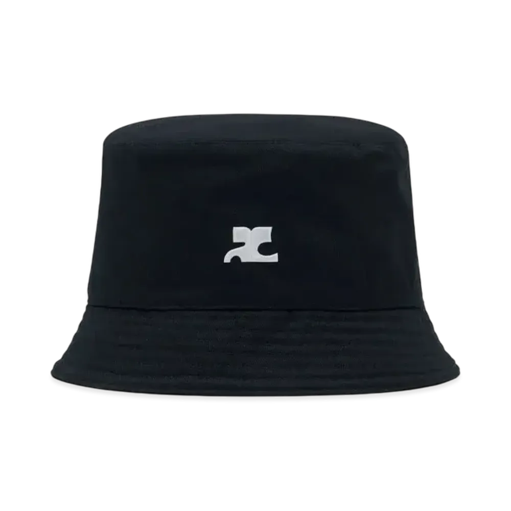 Courreges Signature Cotton Bucket Hat "Black"