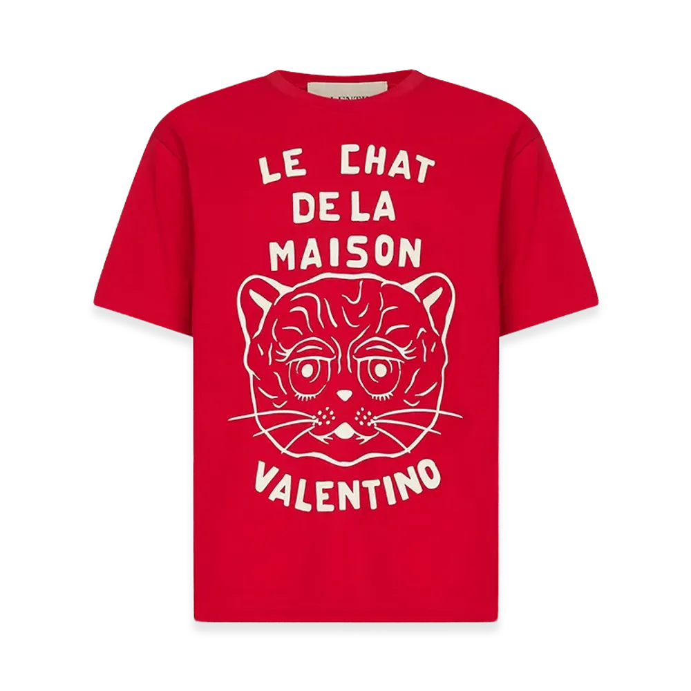 Valentino "Le Chat De La Maison" T-Shirt "Red"