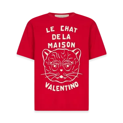 Valentino "Le Chat De La Maison" T-Shirt "Red"