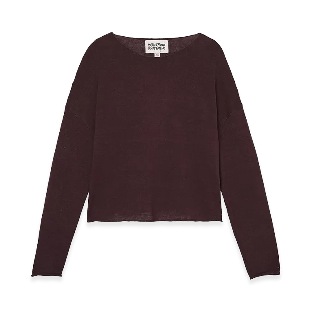 ZARA x Bad Bunny Benito Antonio Linen Wool Blend Cropped Sweater "Brown"