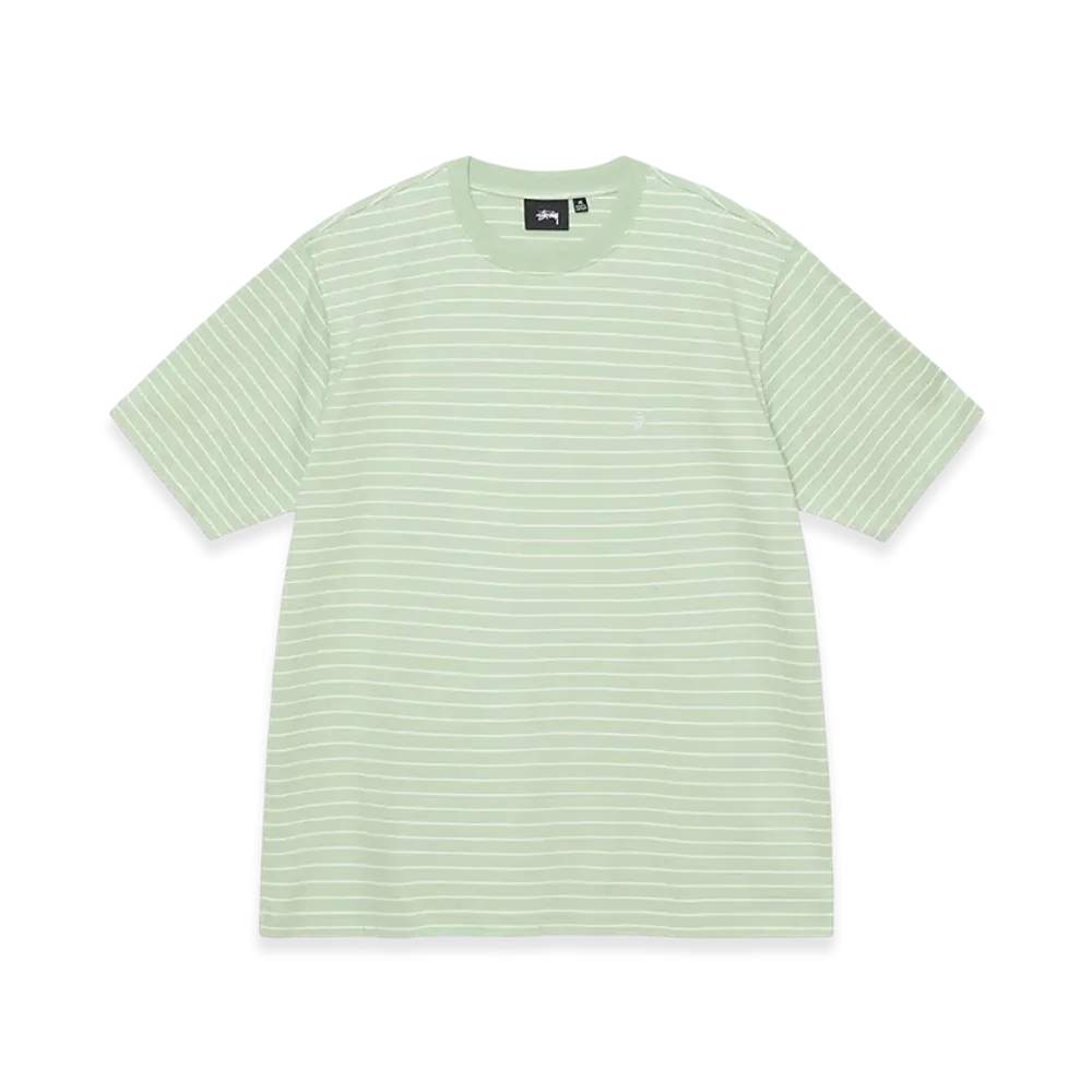 Stussy Pin Striped SS Crew "Green"