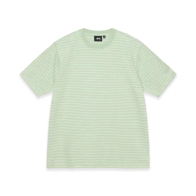 Stussy Pin Striped SS Crew "Green"
