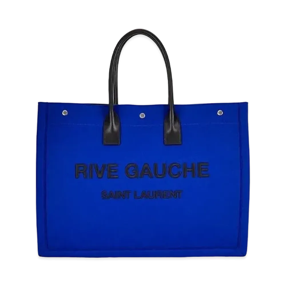 Saint Laurent Rive Gauche Tote Bag In Felt and Leather "Dirty Vintage Blue"