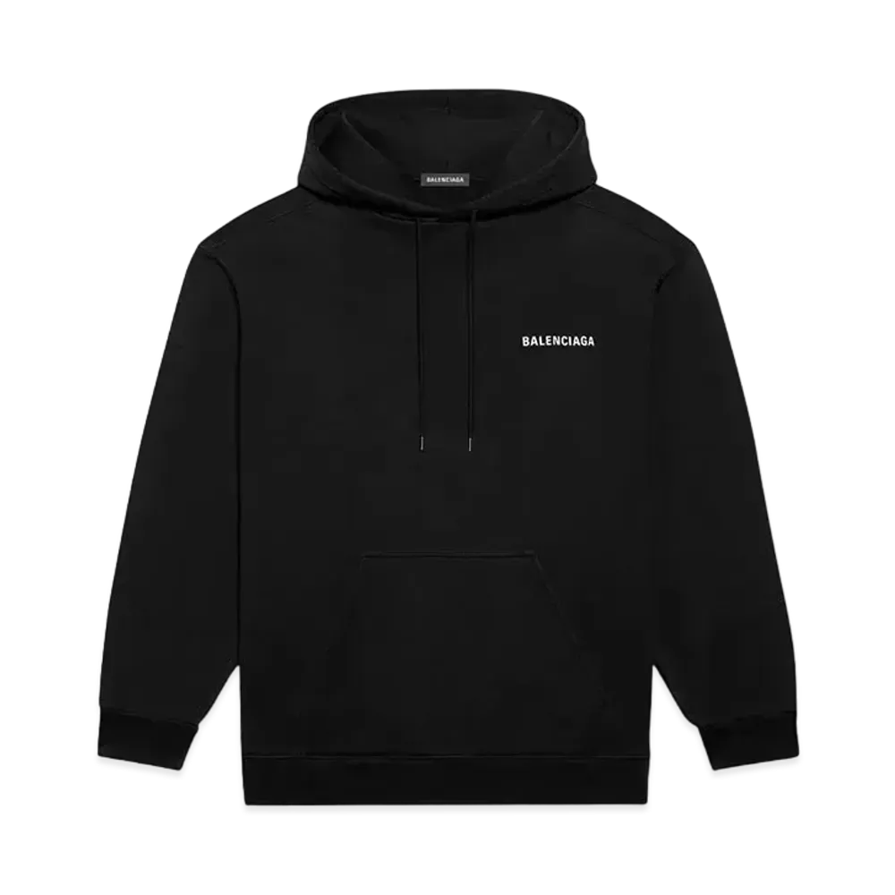BALENCIAGA MENS Logo Hoodie Medium Fit "Black"