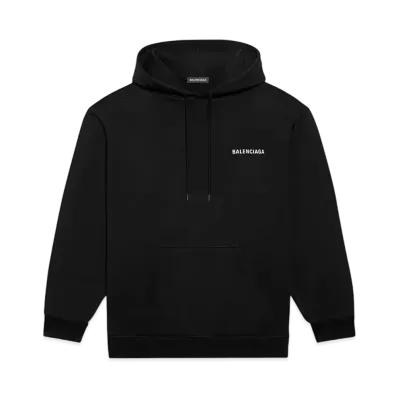 BALENCIAGA MENS Logo Hoodie Medium Fit "Black"