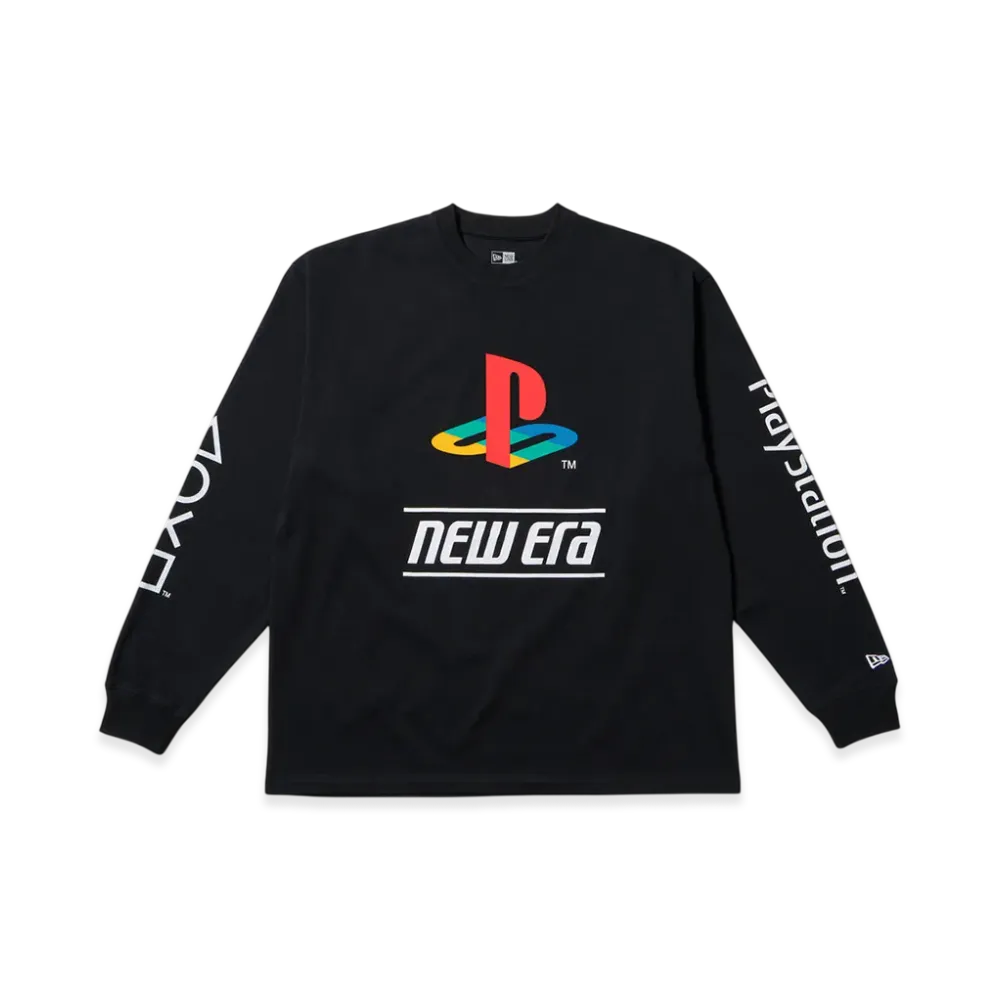 NEW ERA x PlayStation Family Mark New Era Logo Oversized Cotton L/S T-Shirt "Black"