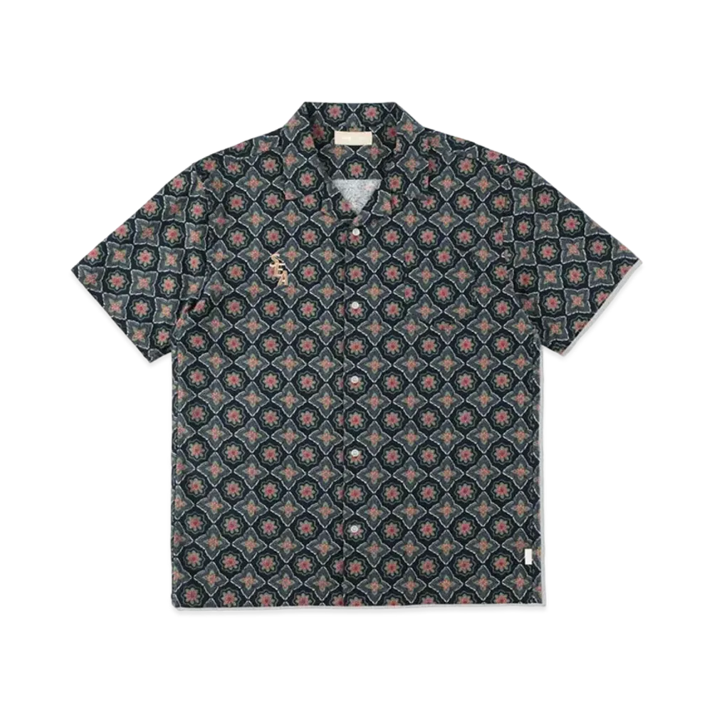 WIND AND SEA S_E_A (PATTERN) OPEN COLLAR SHIRT "Navy"