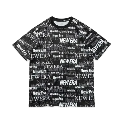 NEW ERA Performance Apparel Short Sleeve Tech T-shirt Text All Over "Black"