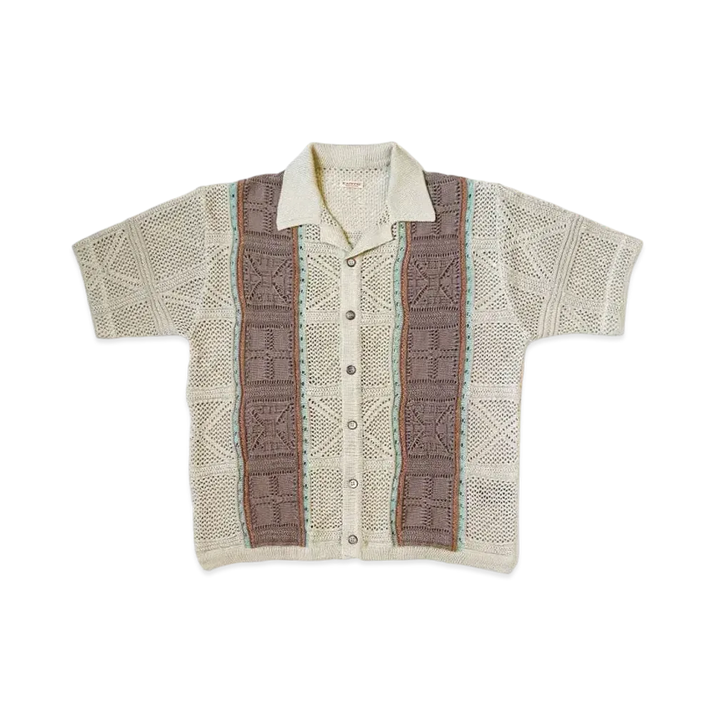 KAPITAL 7G Crochet Knit Tennessee Aloha Shirt "Beige"