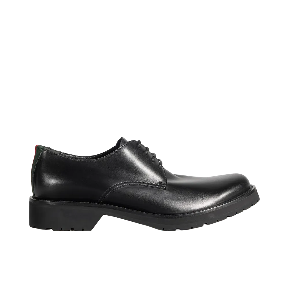 GUCCI Lace-Up Shoe With Web "Black"
