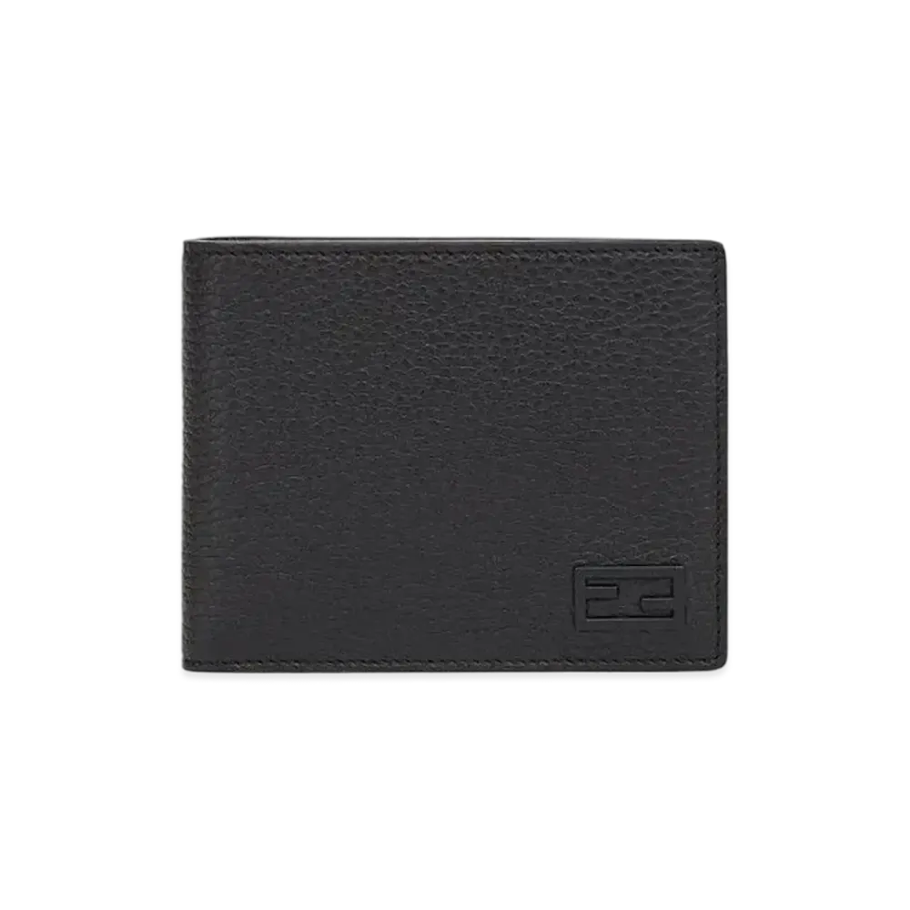 FENDI Two-Folded Wallet Leather With Coin Case Two Fold Wallet "Black"