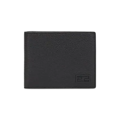 FENDI Two-Folded Wallet Leather With Coin Case Two Fold Wallet "Black"