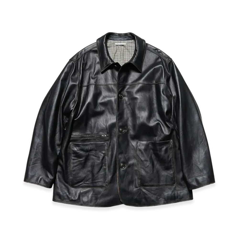 uniform experiment Leather Car Coat "Black"