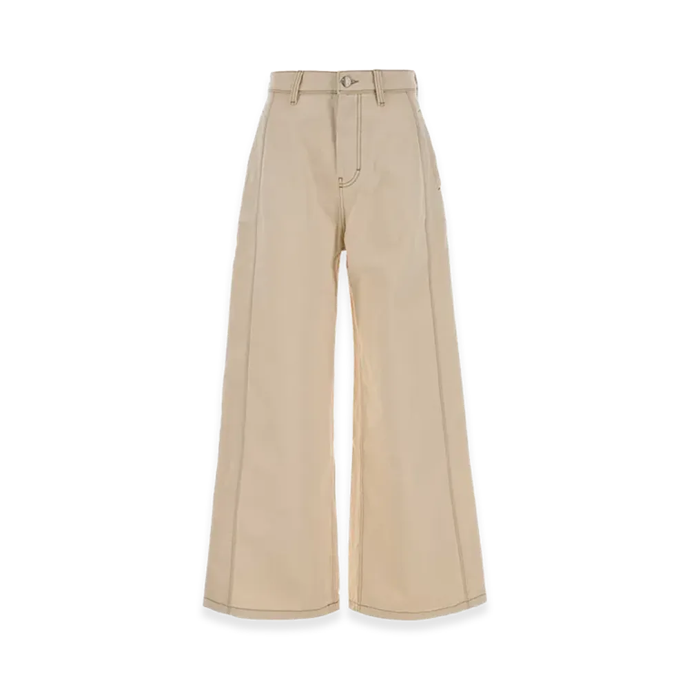 AMI PARIS Women's Denim Wide-Leg Jeans "Sand/Beige"