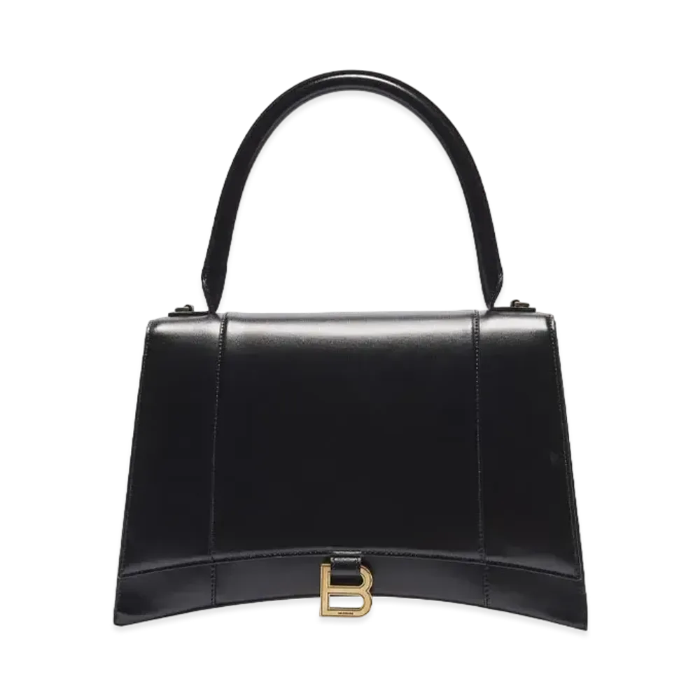 BALENCIAGA Women's Hourglass Medium Top Handle Bag "Black"