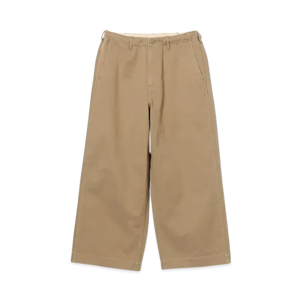 BEAMS 1940s Detail Wide Chino Pants "Beige"