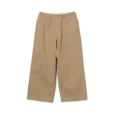 BEAMS 1940s Detail Wide Chino Pants "Beige"