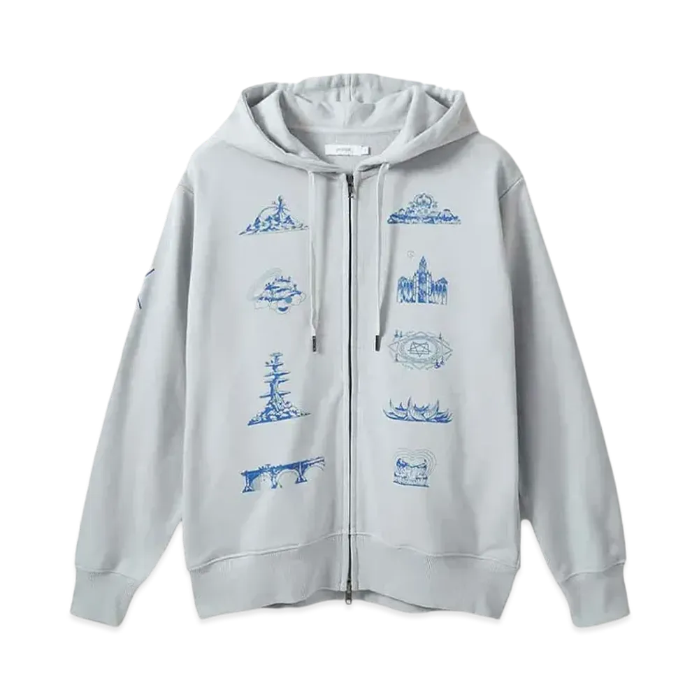 graniph x ONE PIECE 2 Years Later Fleece Zip Hoodie "Light Gray"
