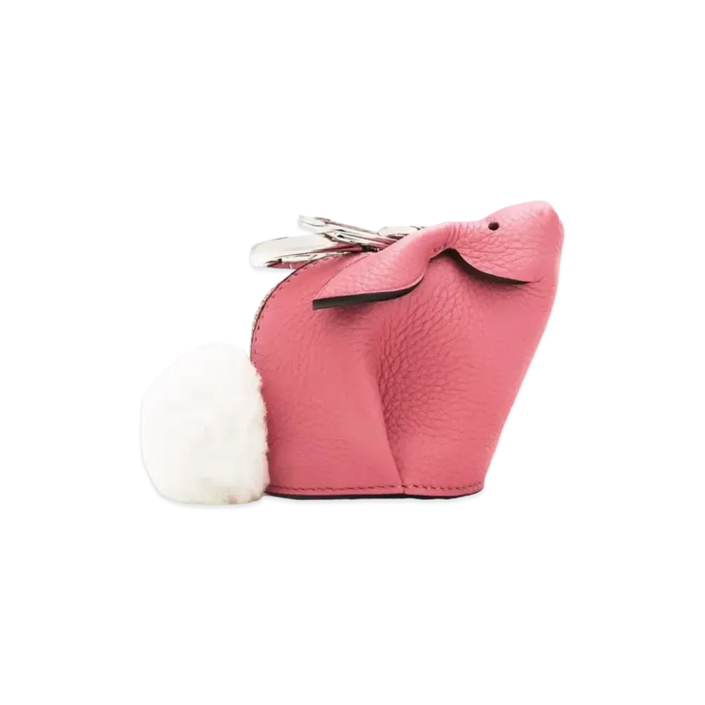 LOEWE Bunny Charm In Grained Calfskin And Shearling "New Candy"