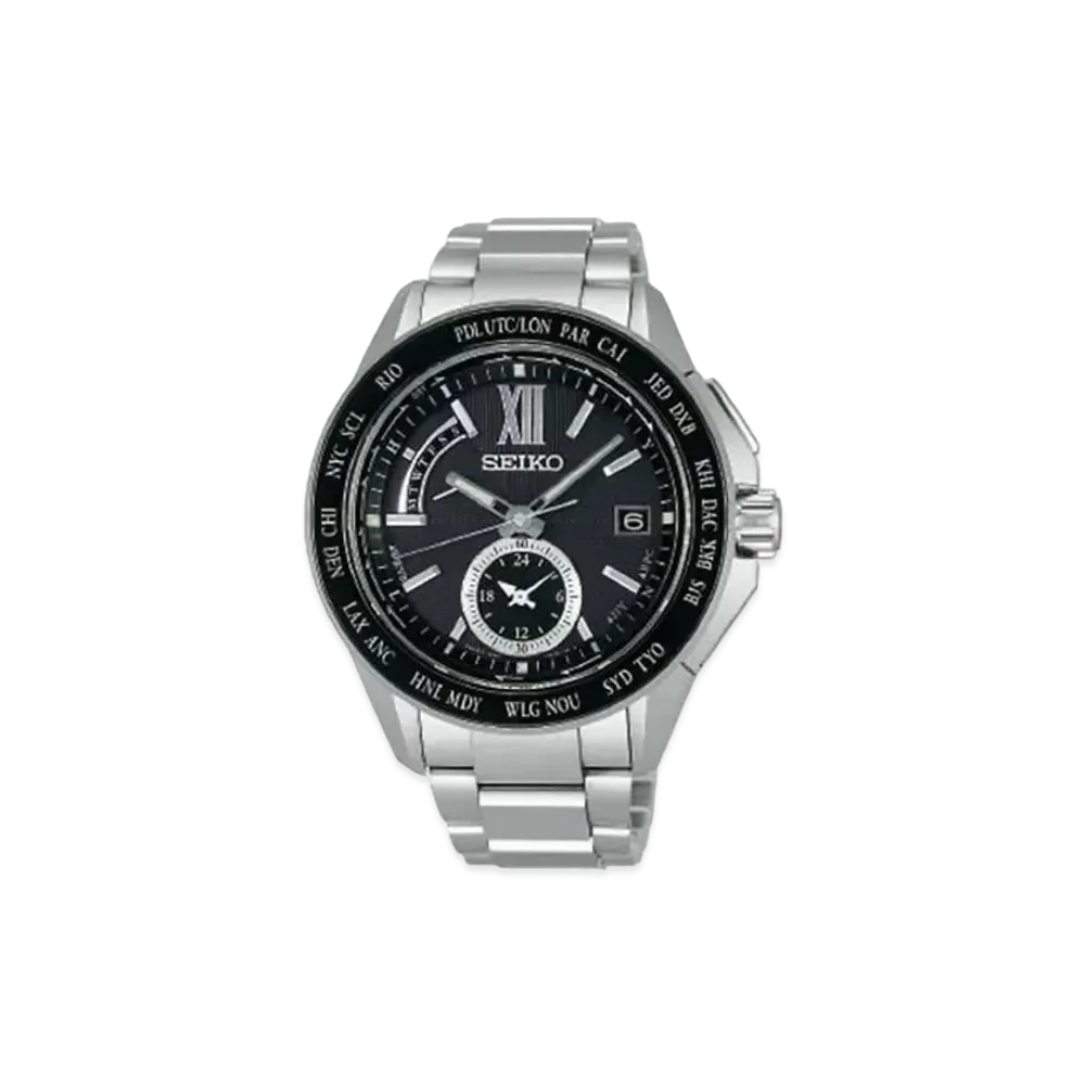 SEIKO Brightz Solar Radio World Time Executive Line "Black" SAGA111