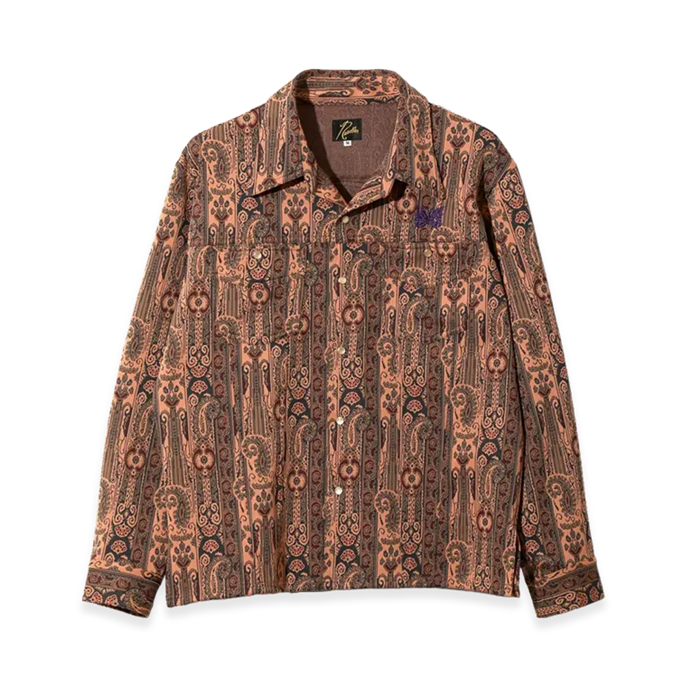NEEDLES Saddleman Shirt - Poly Jacquard "Orange"