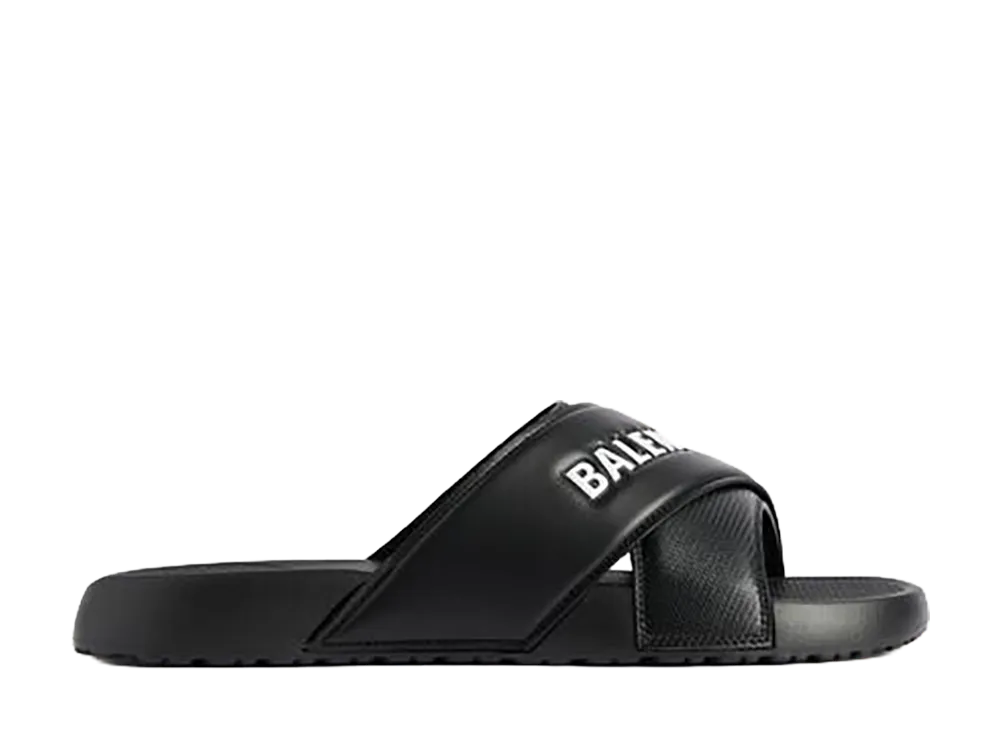 BALENCIAGA Sporty Pool Slide Sandal "Black/White"