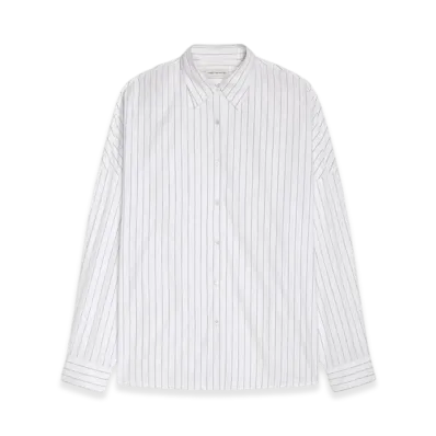 DRIES VAN NOTEN Women's Cotton Cocoon Shirt "Navy"