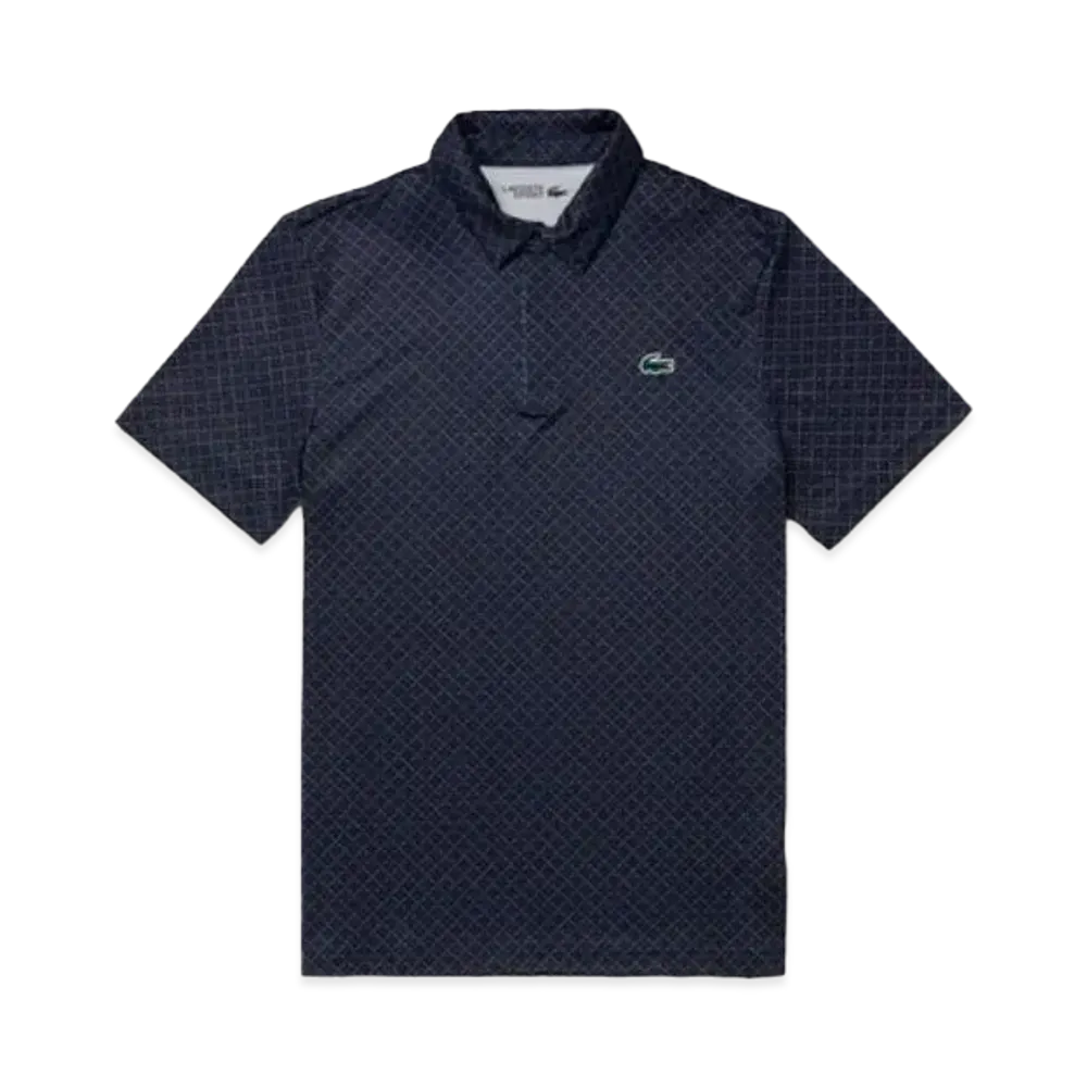 LACOSTE Minimum Allover Print Golf Polo Shirt "Navy"