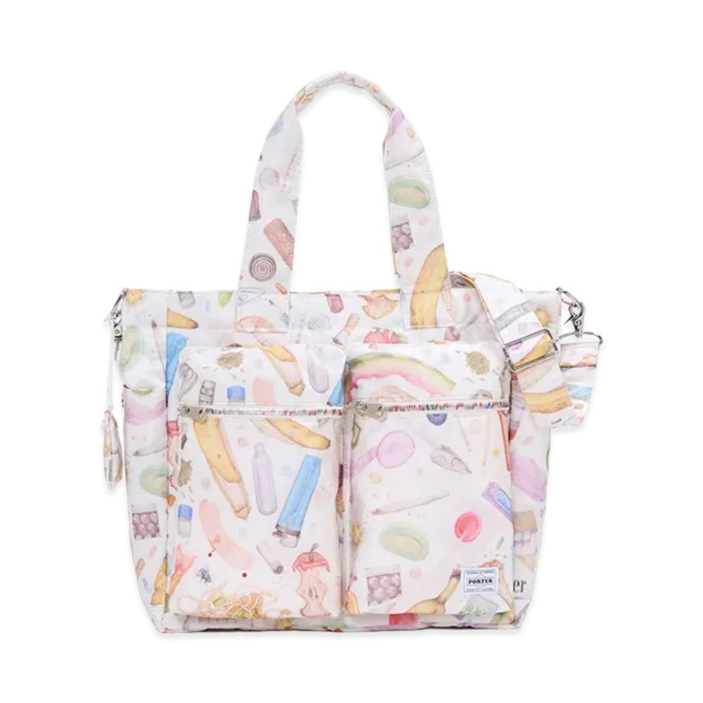 PORTER x Aurel Schmidt 2Way Tote Bag "White"
