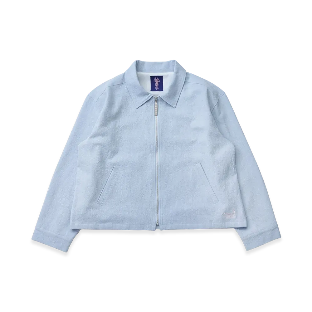 FEELS. Linen Zip Up Blouson "Light Blue"