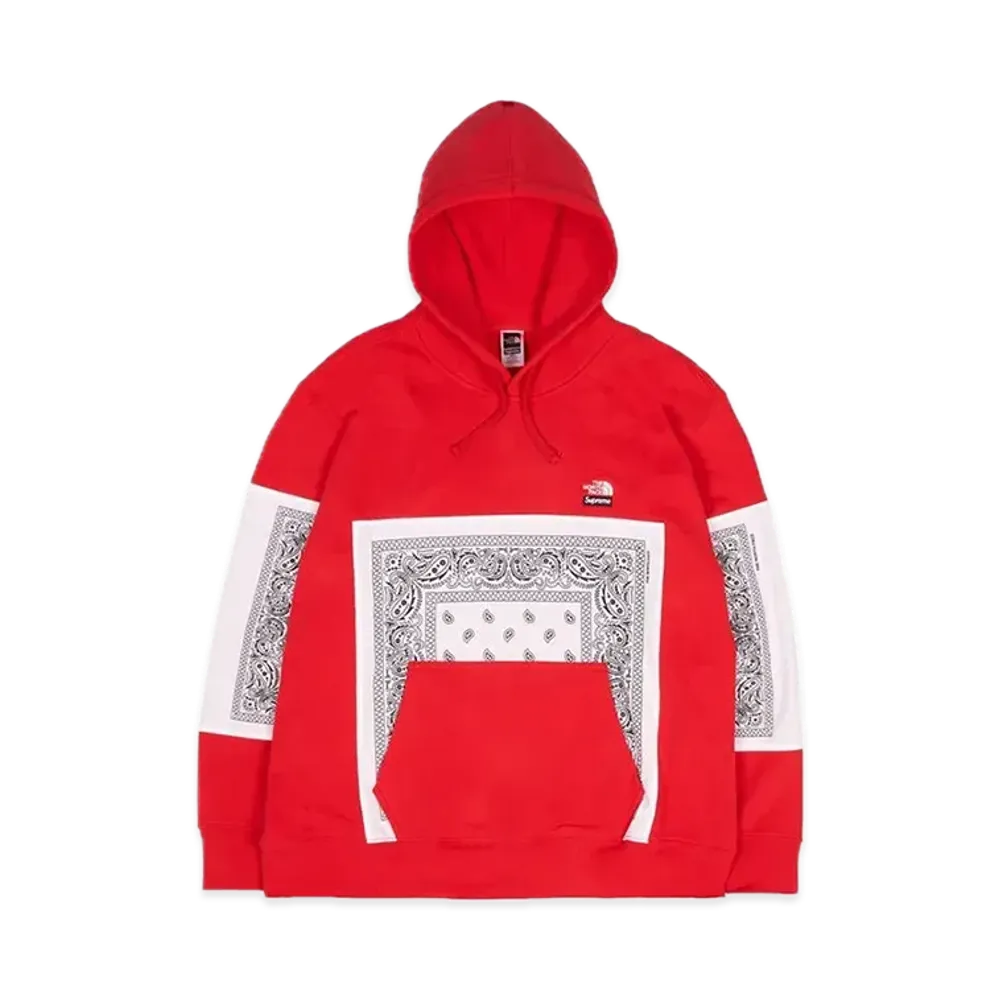 Supreme x The North Face Bandana Hooded Sweatshirt "Red"