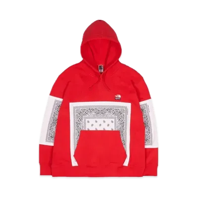 Supreme x The North Face Bandana Hooded Sweatshirt "Red"