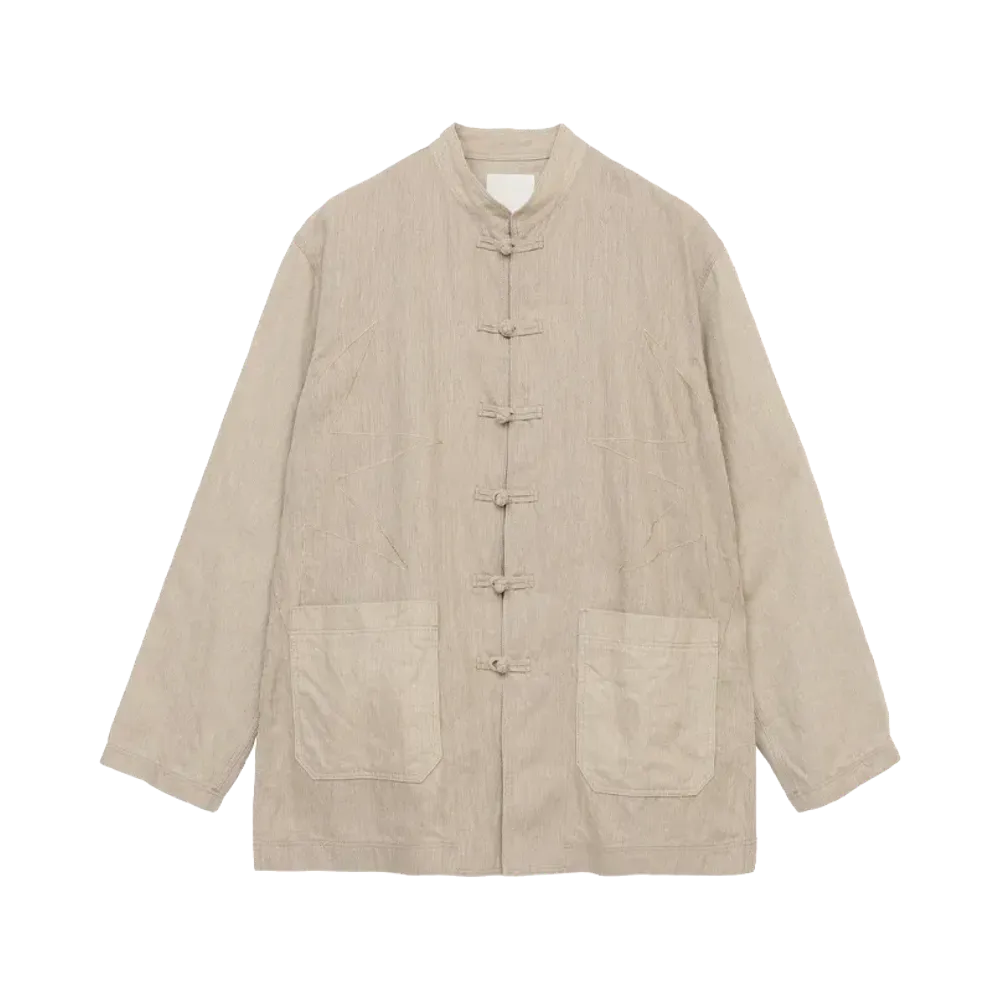 GDC x S'YTE Vintage Linen Chino Cloth Octagon Star Embroidery China Jacket "White"