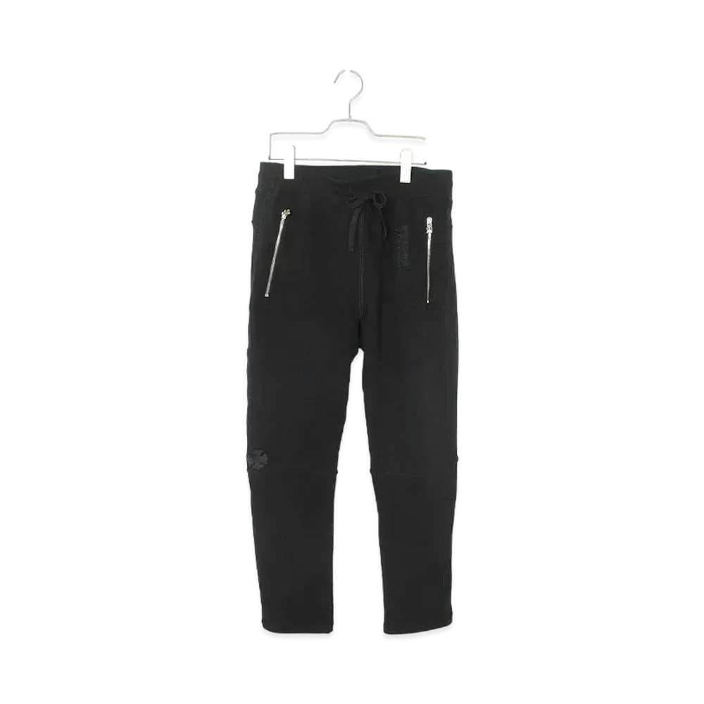 Chrome Hearts Y Not U Leather Patch Long Sweat Pants "Black"