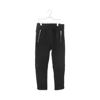 Chrome Hearts Y Not U Leather Patch Long Sweat Pants "Black"