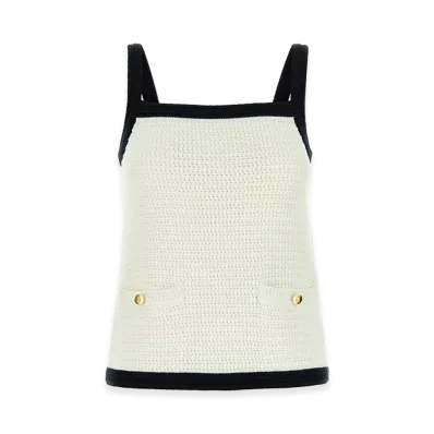 GUCCI Women's Stretch Crochet Tank Top "White"