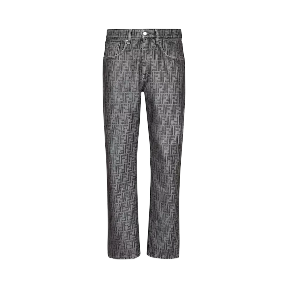 FENDI Men's Denim Pants FF Jeans "Gray"