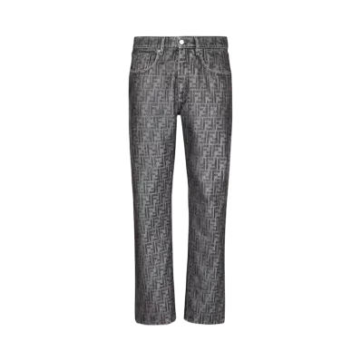 FENDI Men's Denim Pants FF Jeans "Gray"