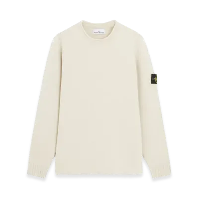 Stone Island 568A3 Lambswool Crewneck Sweater with Ribbed Details - 24FW "Off White"