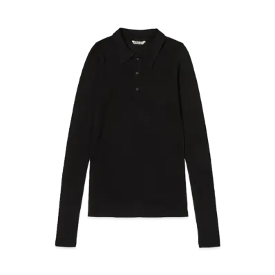 AURALEE Wool Amunzen Polo "Black"