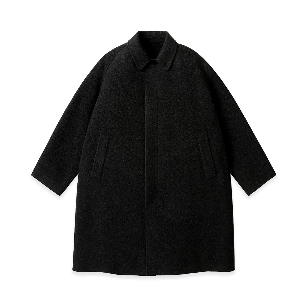 A.PRESSE Cashmere Melton Long Coat "Charcoal"