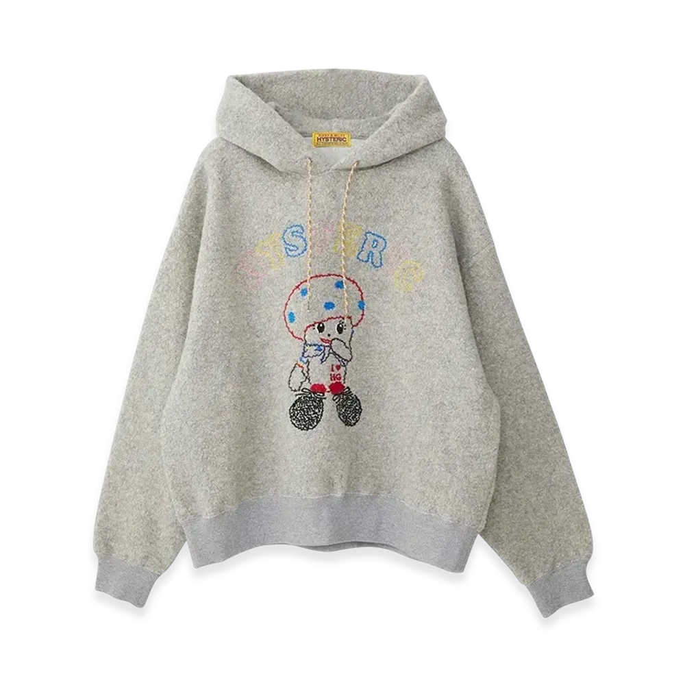 HYSTERIC GLAMOUR Noko Chan Embroidery Oversized Hoodie "Top Gray"