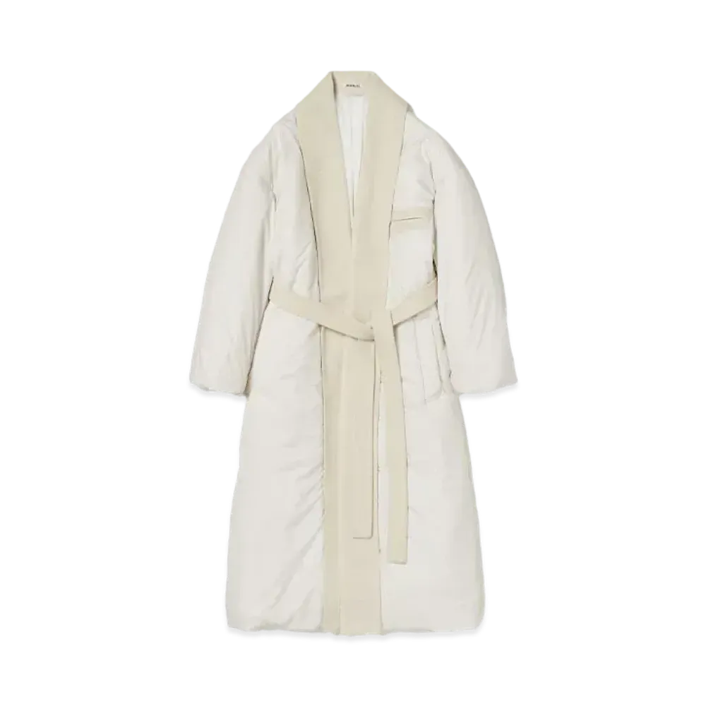AURALEE Super Fine Wool Mosser Padded Coat "Ivory White"