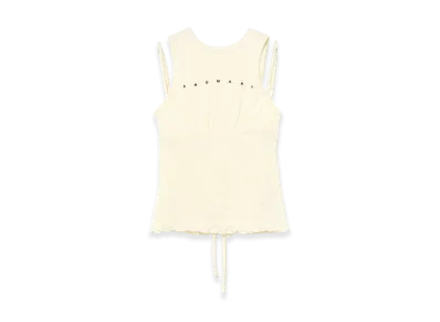ANDMARY Women's Ami Shirring Logo Tops "White"