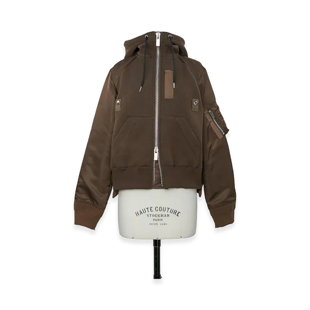 sacai Women's Sponge Sweat Hoodie "Brown"