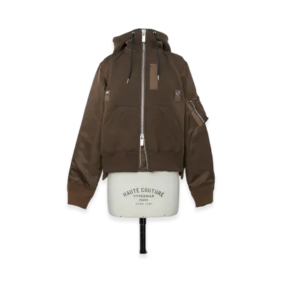 sacai Women's Sponge Sweat Hoodie "Brown"