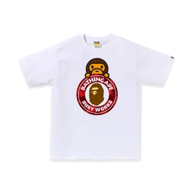 A BATHING APE Milo On Busy Works Tee "White/Red"